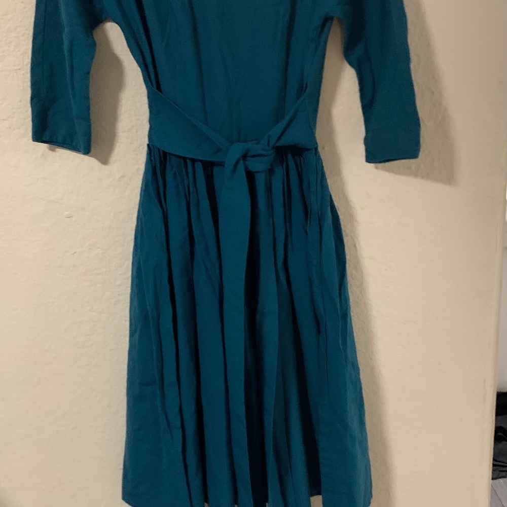 Vintage 50’s flared teal blue batwing dress